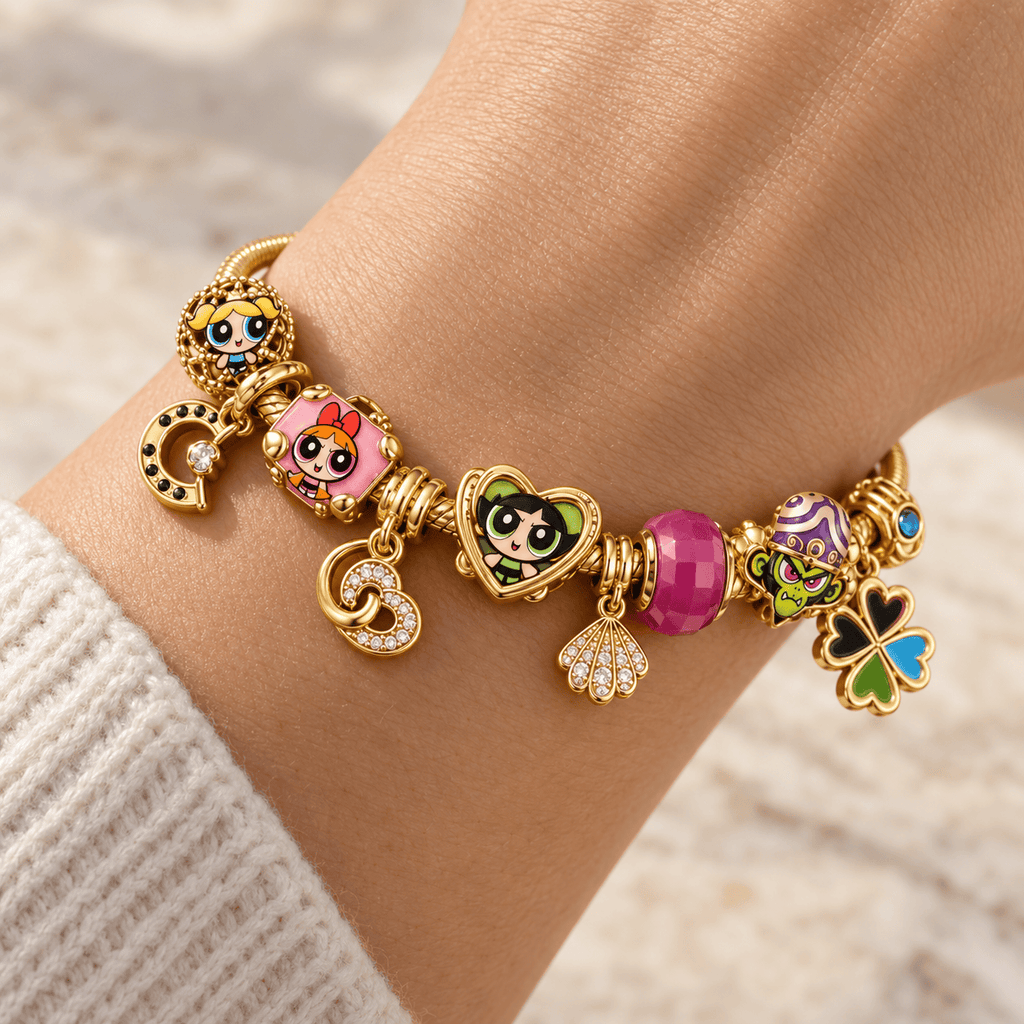 TPPG Gold Charm Bracelet Set PTKL